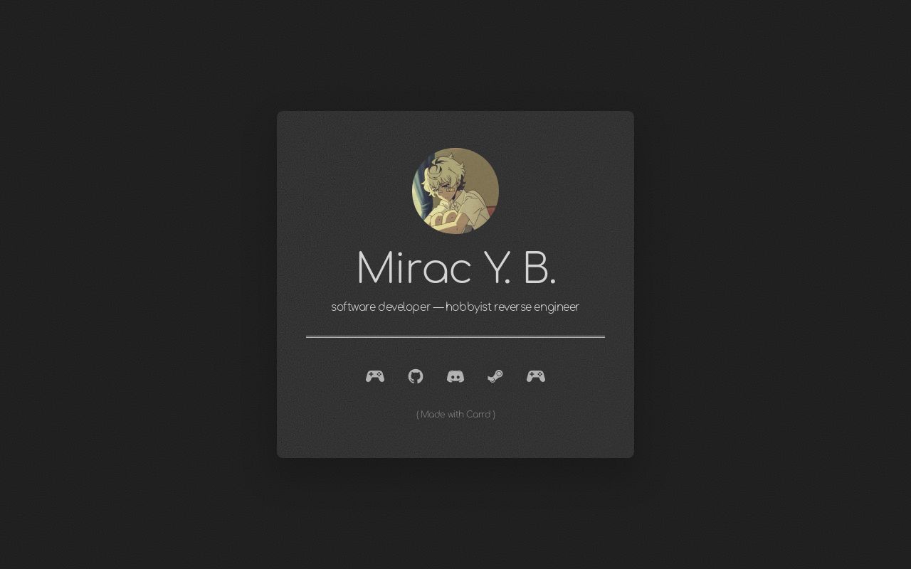 Carrd profile picture for @mirac